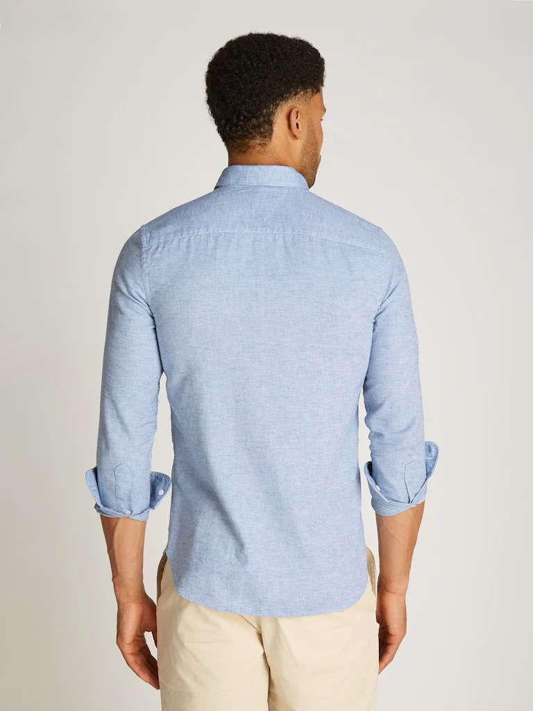 Tommy Hilfiger Miesten Paita, BRUSHED SOLID SF SHIRT Keskisininen - Image 4