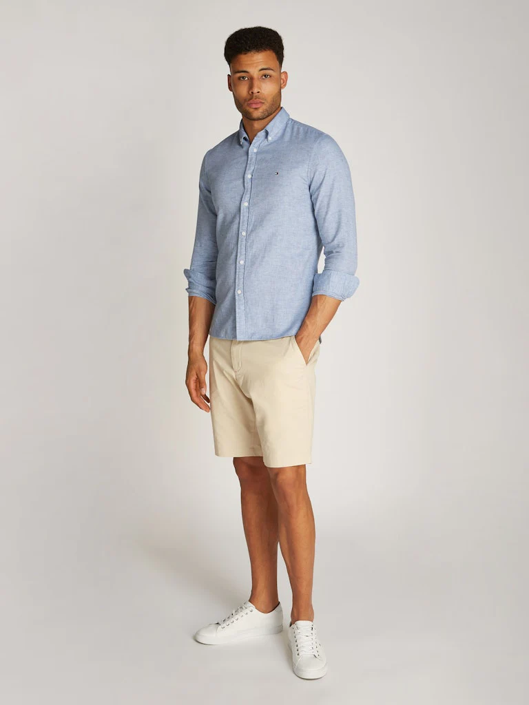 Tommy Hilfiger Miesten Paita, BRUSHED SOLID SF SHIRT Keskisininen - Image 5