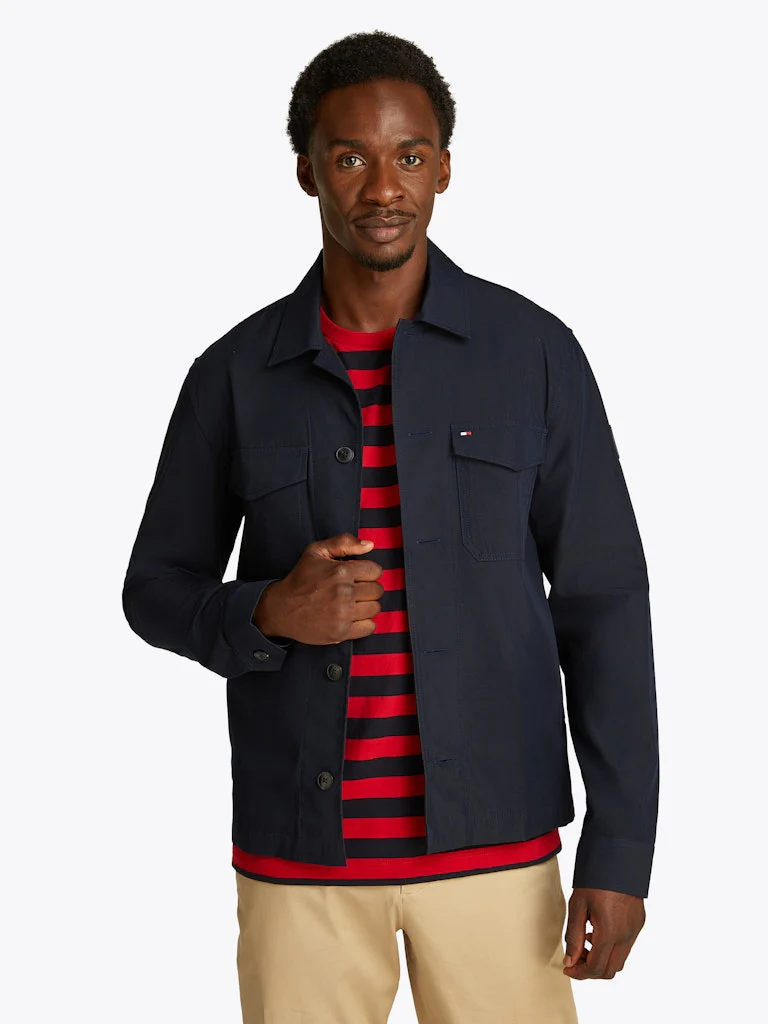 Tommy Hilfiger miesten paitatakki Cotton Nylon Shirt Jacket, tummansininen