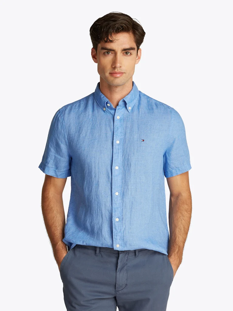 Tommy Hilfiger miesten paita, PIGMENT DYED LINEN RF SS Keskisininen