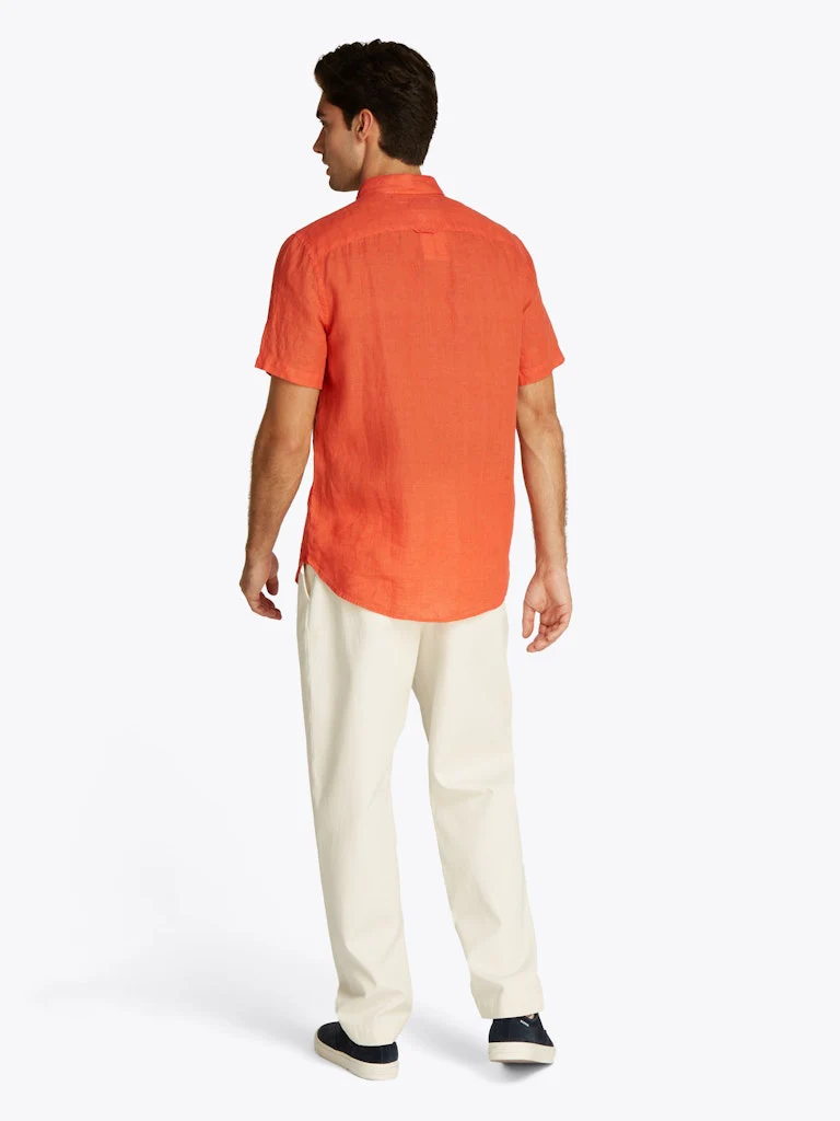 Tommy Hilfiger miesten paita, PIGMENT DYED LINEN RF SS Oranssi - Image 2