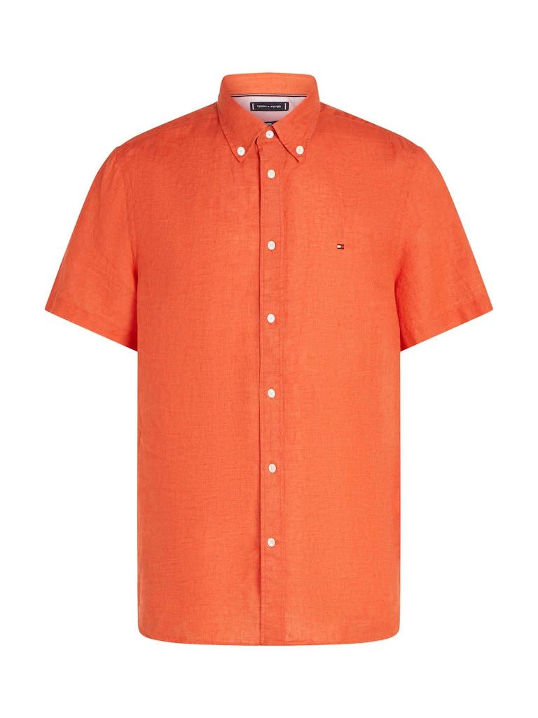 Tommy Hilfiger miesten paita, PIGMENT DYED LINEN RF SS Oranssi - Image 3