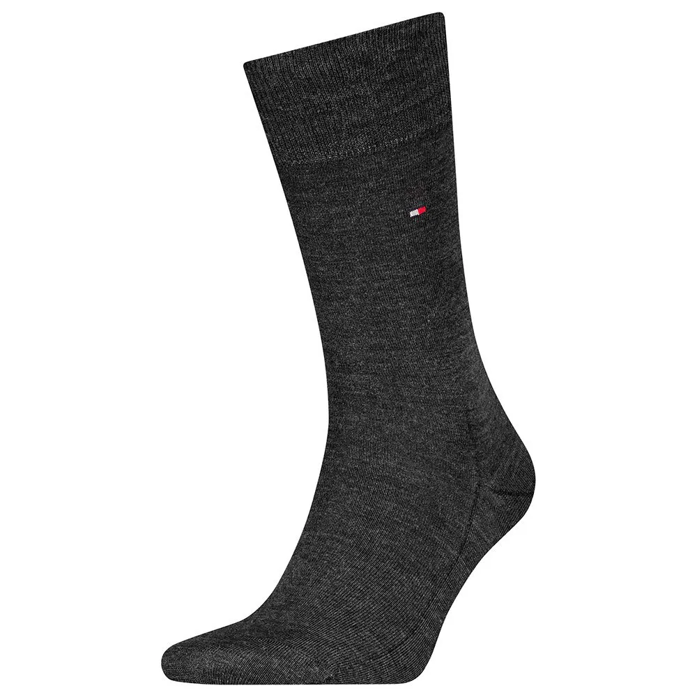 Tommy Hilfiger Miesten Sukat, PREMIUM MERCERIZED WOOL SOCK PUKUSUKKA NOS Tummanharmaa