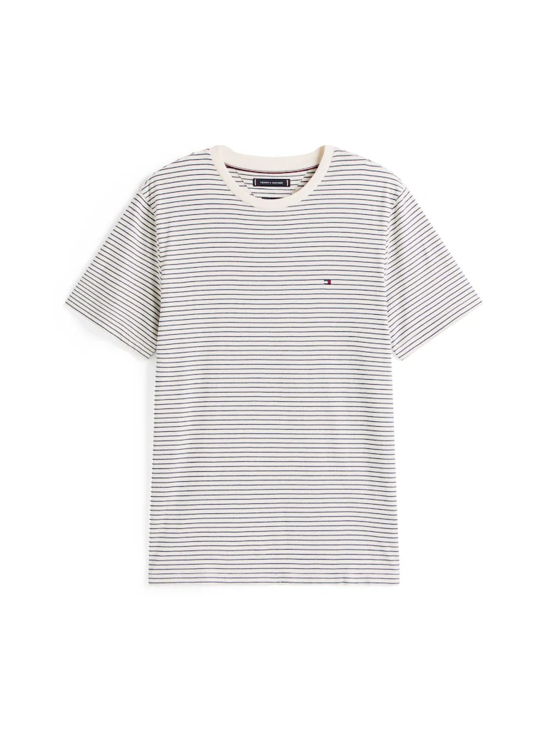 Tommy Hilfiger miesten t-paita, ESSENTIAL REG FIT TEE Raidallinen Valkoine - Image 4