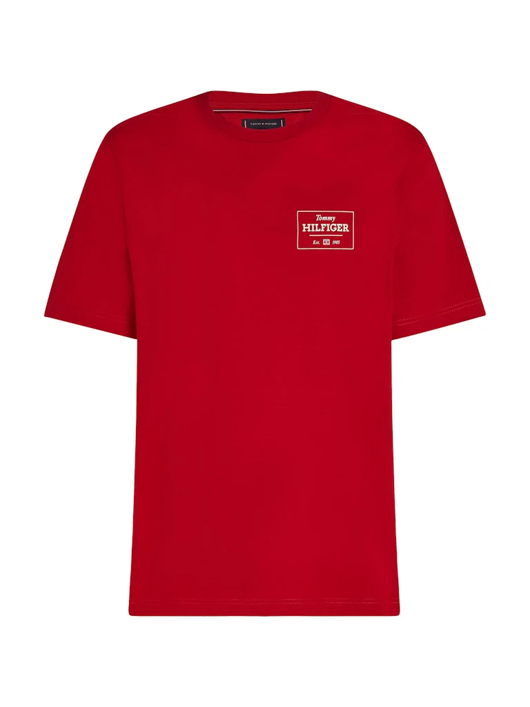 Tommy Hilfiger Miesten T-paita, MONOTYPE PRINTED LABEL Punainen - Image 3