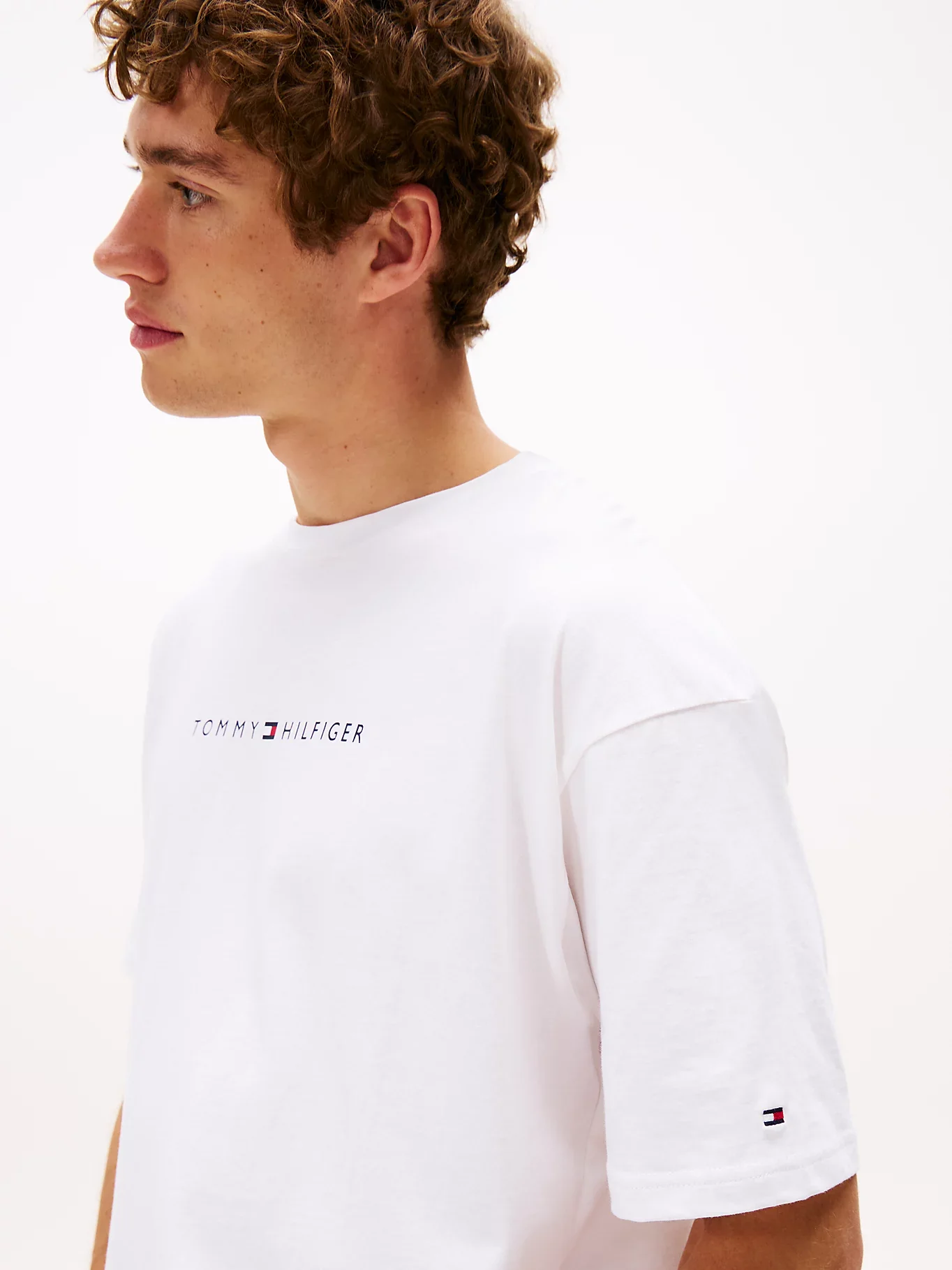 Tommy Hilfiger miesten t-paita, SS TEE CONT LOGO Valkoinen - Image 3