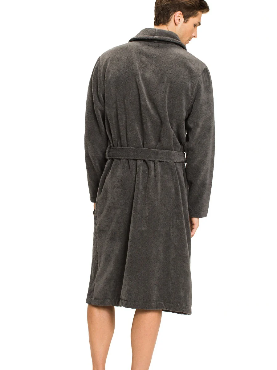 Tommy Hilfiger, Miesten Kylpytakki, Icon Bathrobe Nos  Tummanharmaa - Image 3