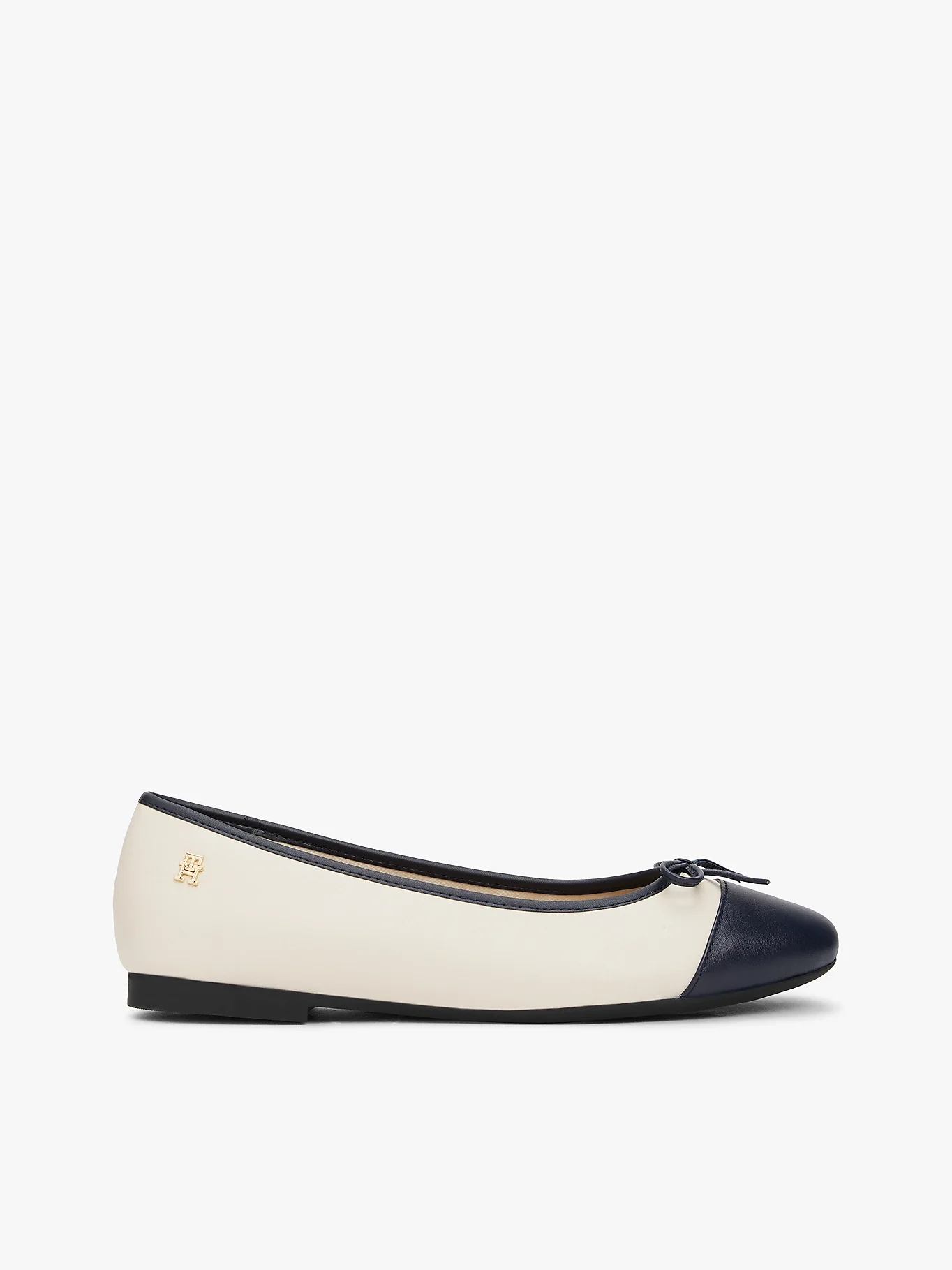 Tommy Hilfiger naisten balleriinat, TOE CAP LEATHER BALLERINA Beige Kuosi - Image 2
