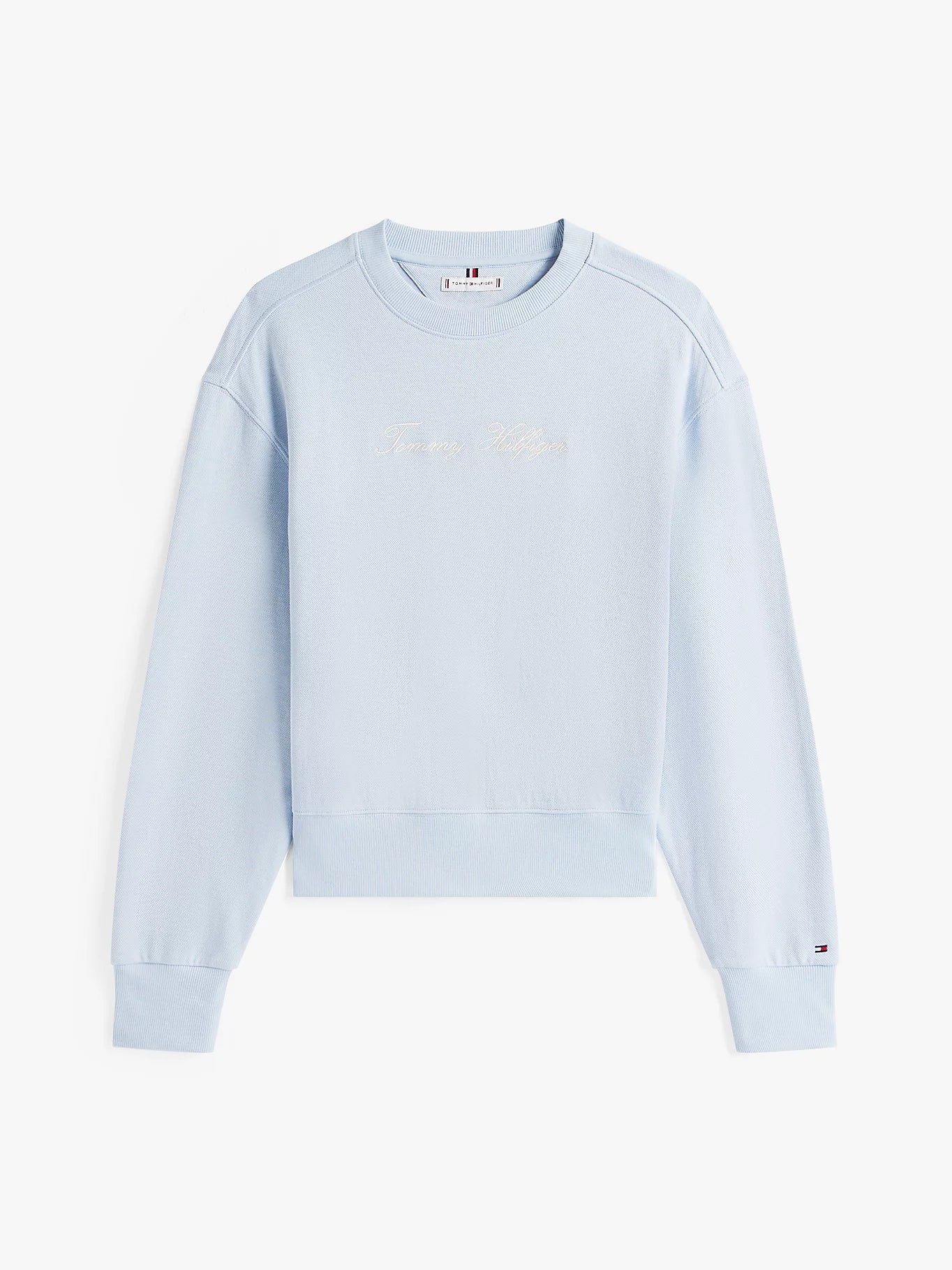 Tommy Hilfiger naisten college, SCRIPT REG PIQUE SWEATER Vaaleansininen - Image 3