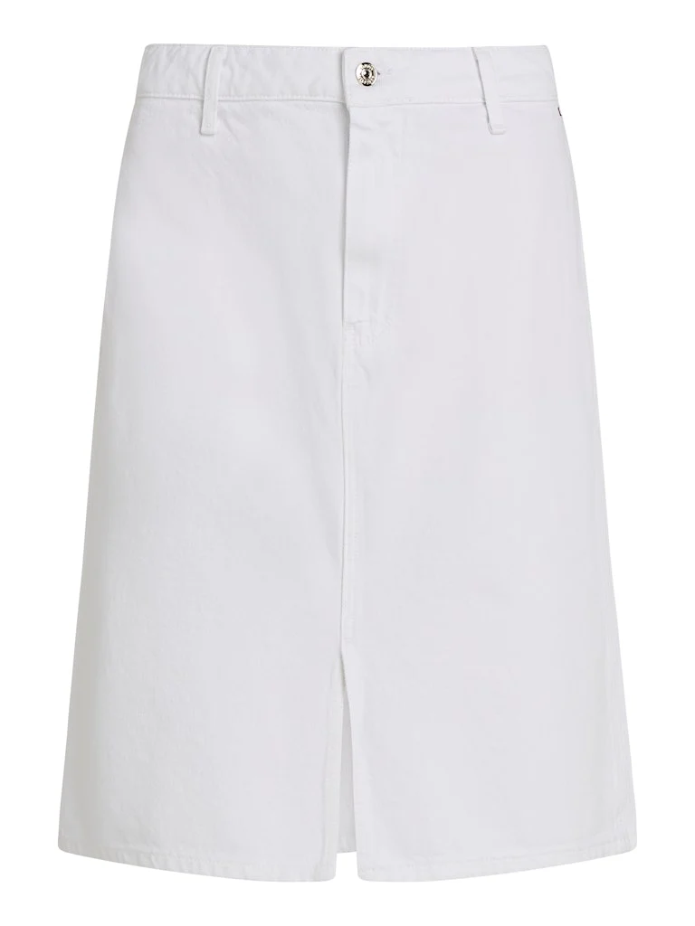 Tommy Hilfiger naisten farkkuhame, DNM KNEE STRAIGHT SKIRT WHITE Valkoinen - Image 5