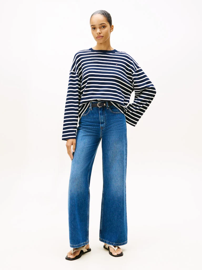 Tommy Hilfiger naisten farkut, FLO WIDE LEG JEANS Indigo - Image 3