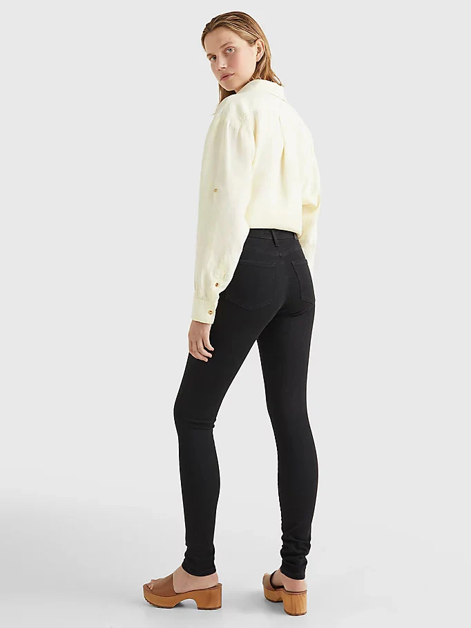 Tommy Hilfiger Naisten Farkut, TH FLEX HARLEM U SKINNY HW BLACK Musta - Image 2