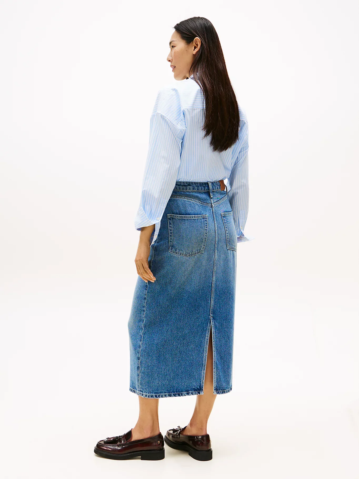 Tommy Hilfiger naisten hame, LANA MIDI HW SKIRT Indigo - Image 4