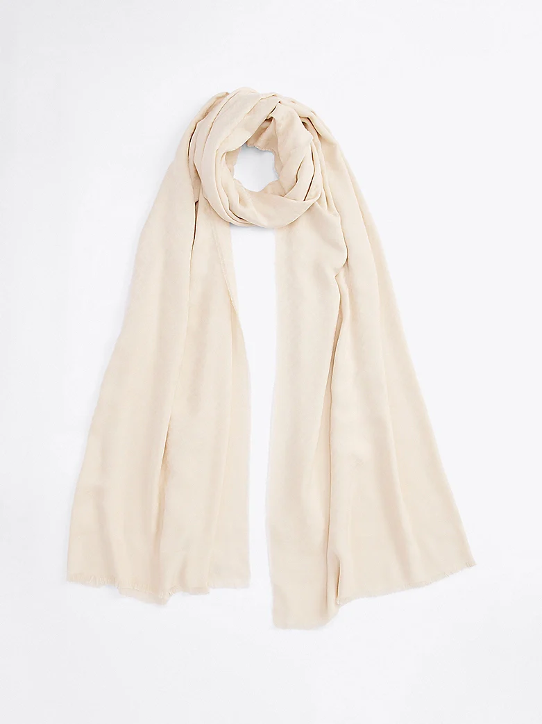 Tommy Hilfiger Naisten Huivi, ELEVATED CHIC JACQUARD SCARF Luonnonvalkoinen