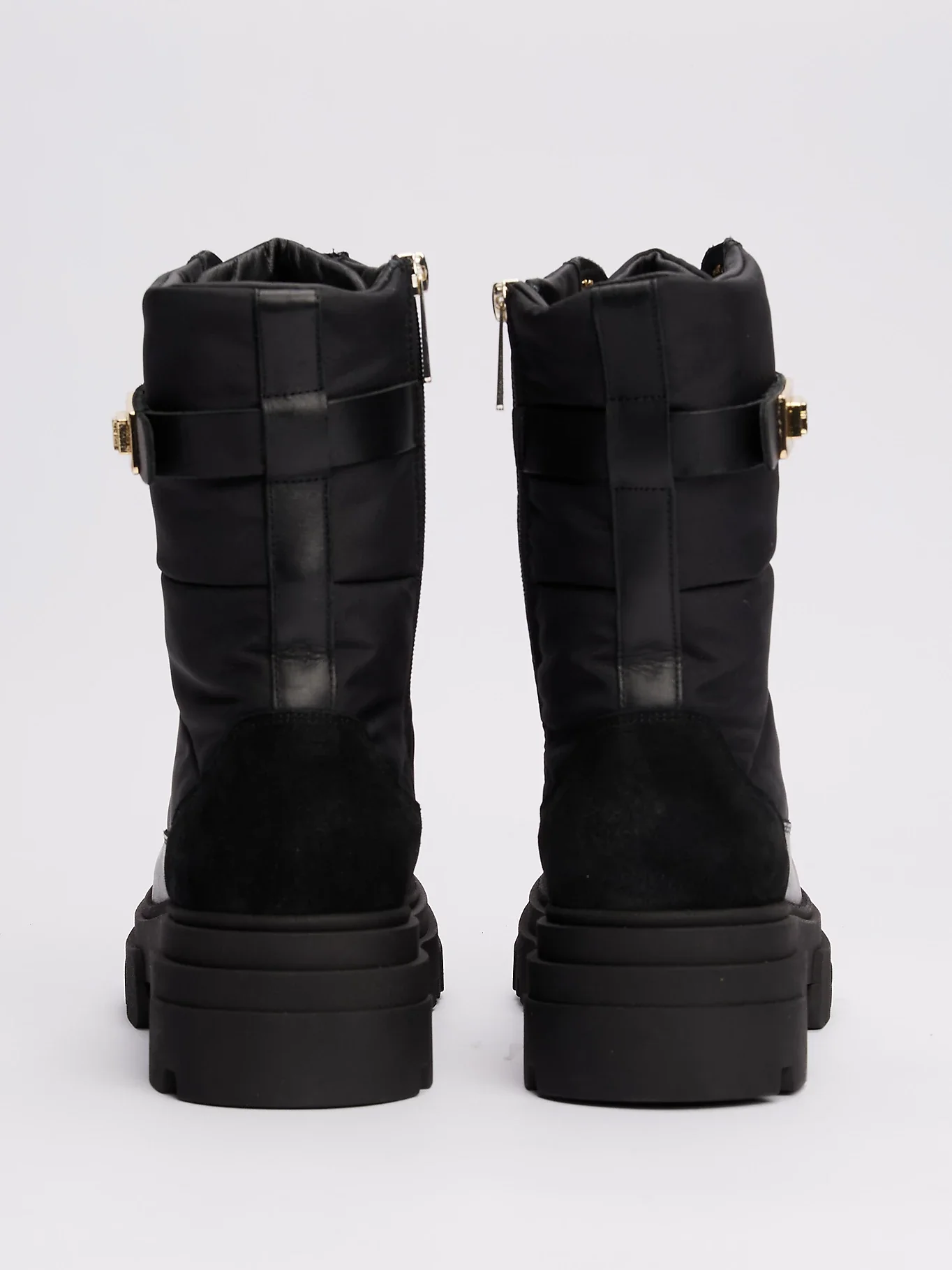 Tommy Hilfiger Naisten Kengät, BIKER LEATHER MIX LACE-UP Musta - Image 4