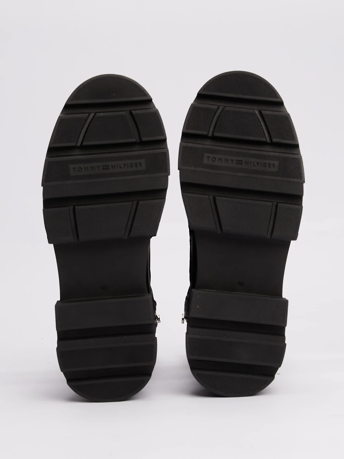 Tommy Hilfiger Naisten Kengät, BIKER LEATHER MIX LACE-UP Musta - Image 5