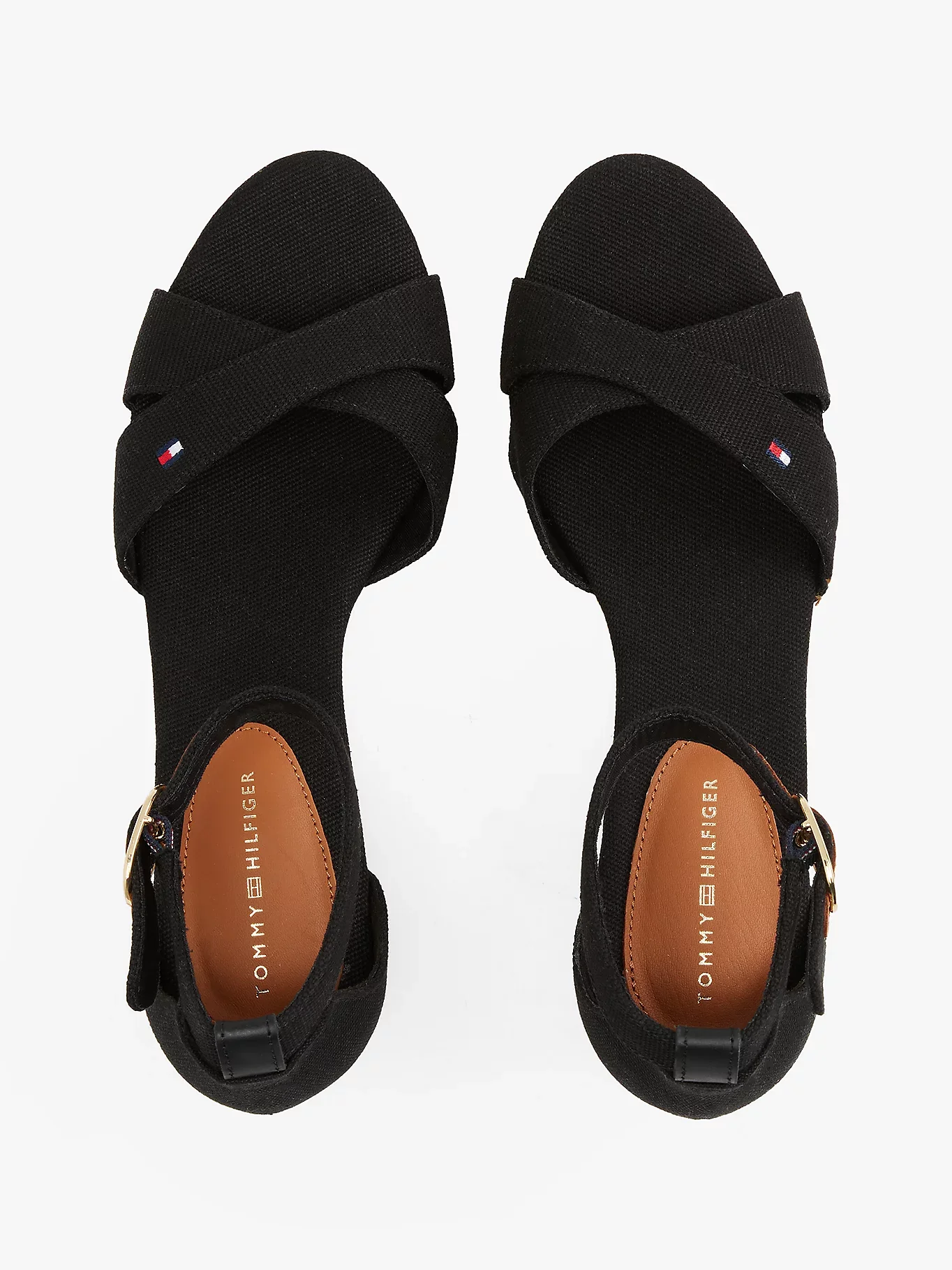 Tommy Hilfiger naisten kengät, FLAG CRISS-CROS MID WEDGE ESPAD Musta - Image 3