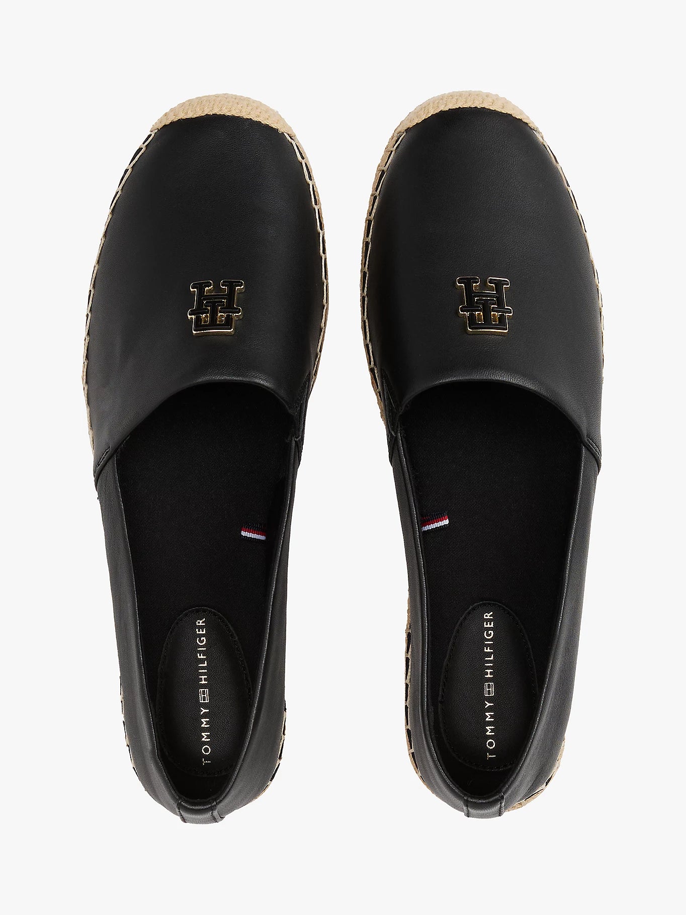 Tommy Hilfiger naisten kengät, TH LOGO LEATHER ESPADRILLE Musta - Image 3