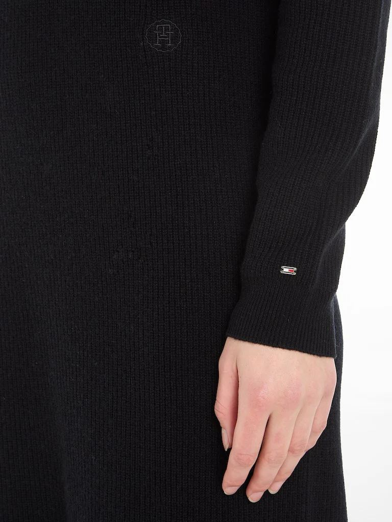 Tommy Hilfiger naisten mekko, MD WOOL CASH ROLL-NK MIDI DRESS Musta - Image 5