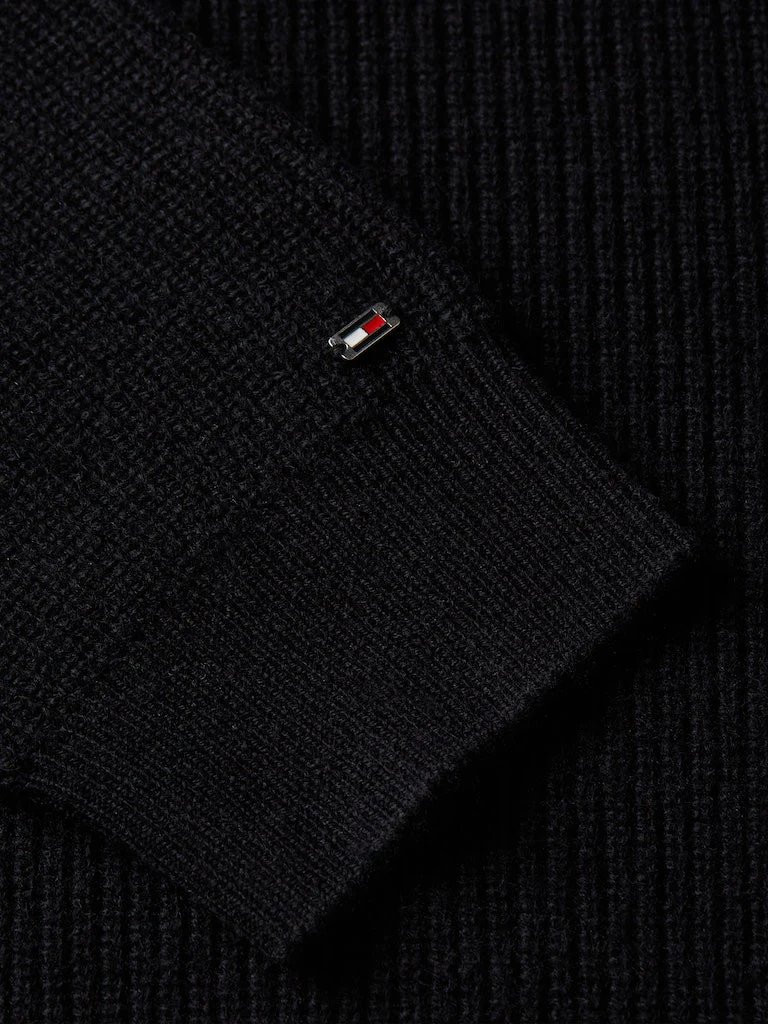 Tommy Hilfiger naisten mekko, MD WOOL CASH ROLL-NK MIDI DRESS Musta - Image 6