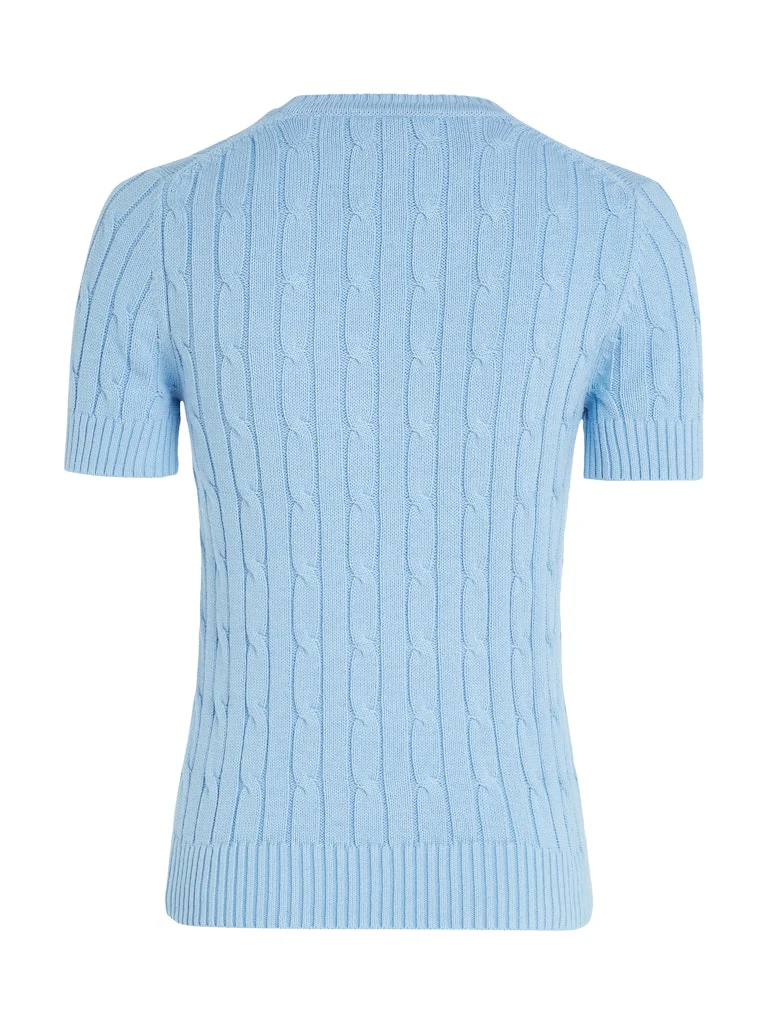 Tommy Hilfiger naisten neule, CO CABLE MID GG SS C-NK SWEAT Vaaleansininen - Image 6