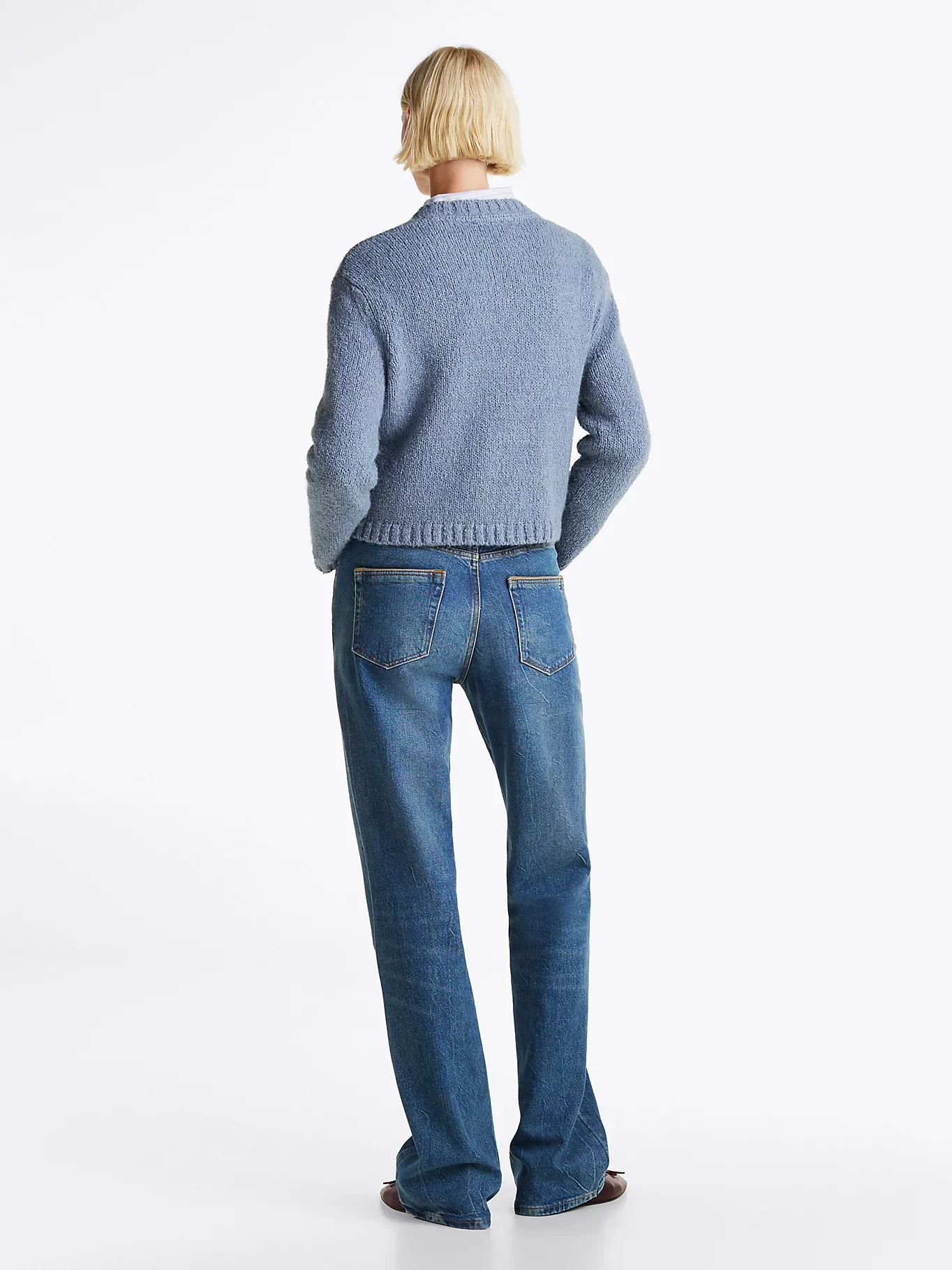 Tommy Hilfiger Naisten Neuletakki, TEXTURED GOLD BUTTON LADY JACKET Vaaleansininen - Image 2