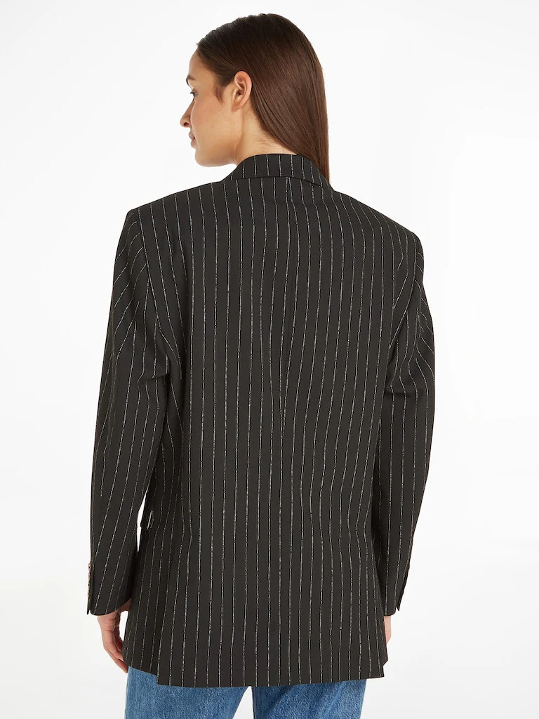 Tommy Hilfiger Naisten Oversize-bleiseri Liituraitakuosilla, OVERSIZED PREP PINSTRIPE BLAZER Musta - Image 2