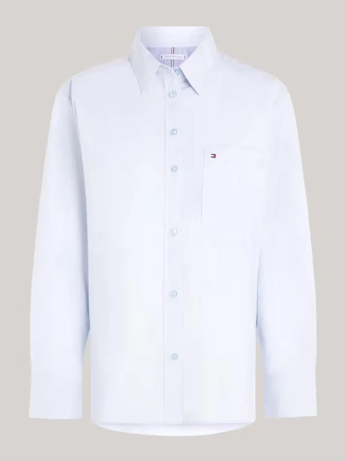 Tommy Hilfiger Naisten Paitapusero, Essential Cotton Easy Fit Shirt Vaaleansininen - Image 3