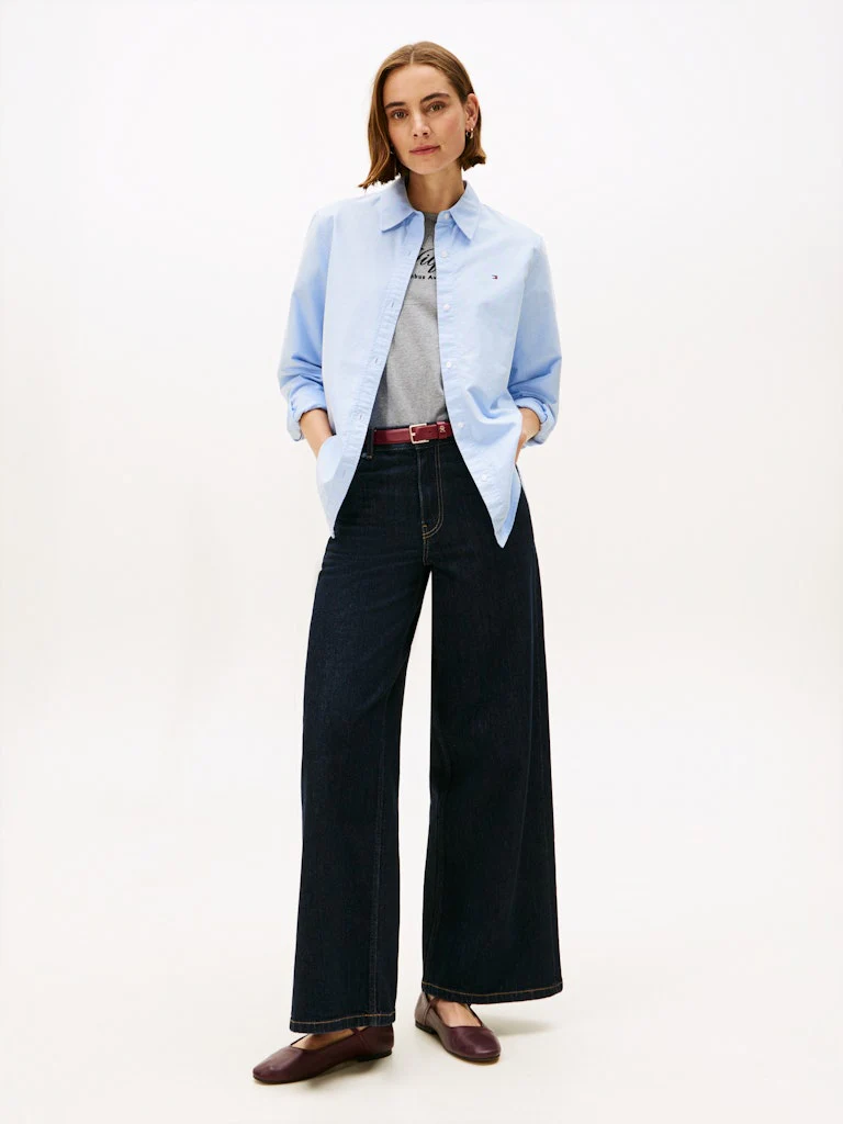 Tommy Hilfiger naisten paitapusero, OXFORD RELAXED FIT SHIRT Vaaleansininen - Image 3