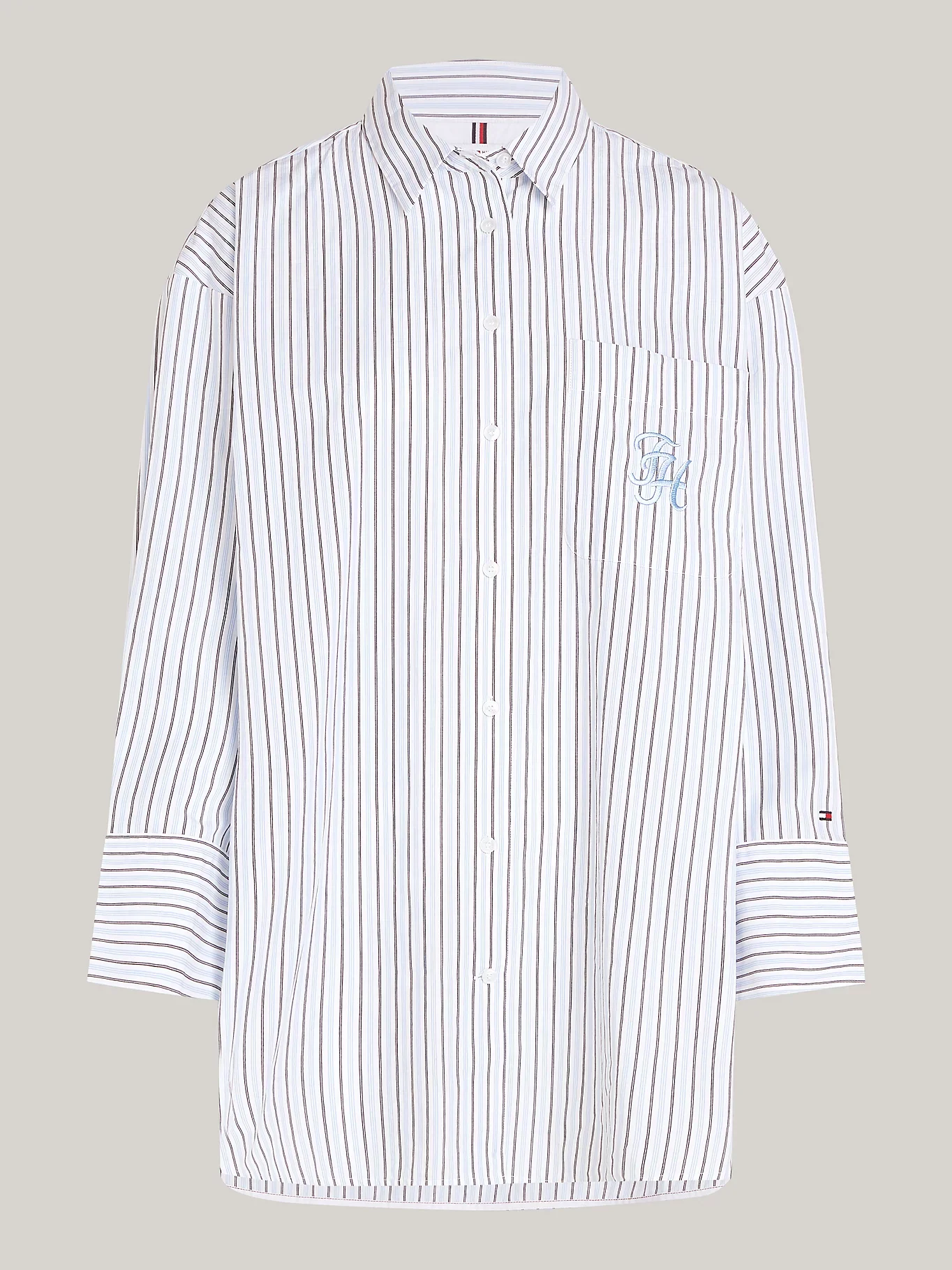 Tommy Hilfiger naisten paitapusero, STRIPE LOOSE FIT SHIRT Raidallinen Sininen - Image 3