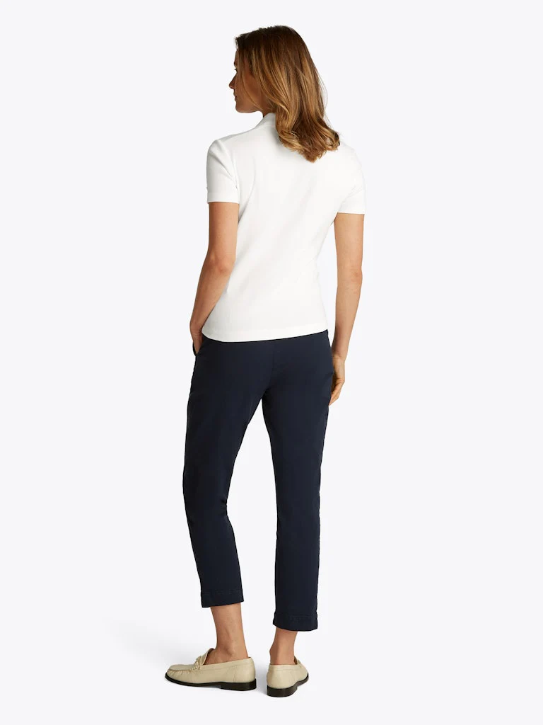 Tommy Hilfiger naisten pikeepaita, SLIM GOLD BUTTON POLO SS Valkoinen - Image 2