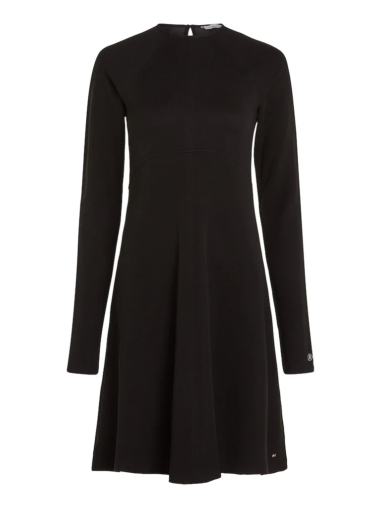Tommy Hilfiger Naisten Pitkähihainen Trikoomekko, F&F C-NK SHINY INTERLOCK LS DRESS 99 Musta - Image 3