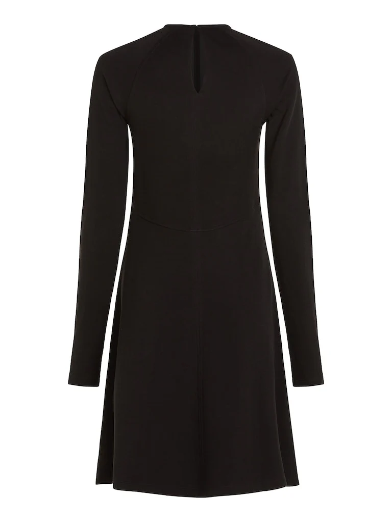 Tommy Hilfiger Naisten Pitkähihainen Trikoomekko, F&F C-NK SHINY INTERLOCK LS DRESS 99 Musta - Image 4