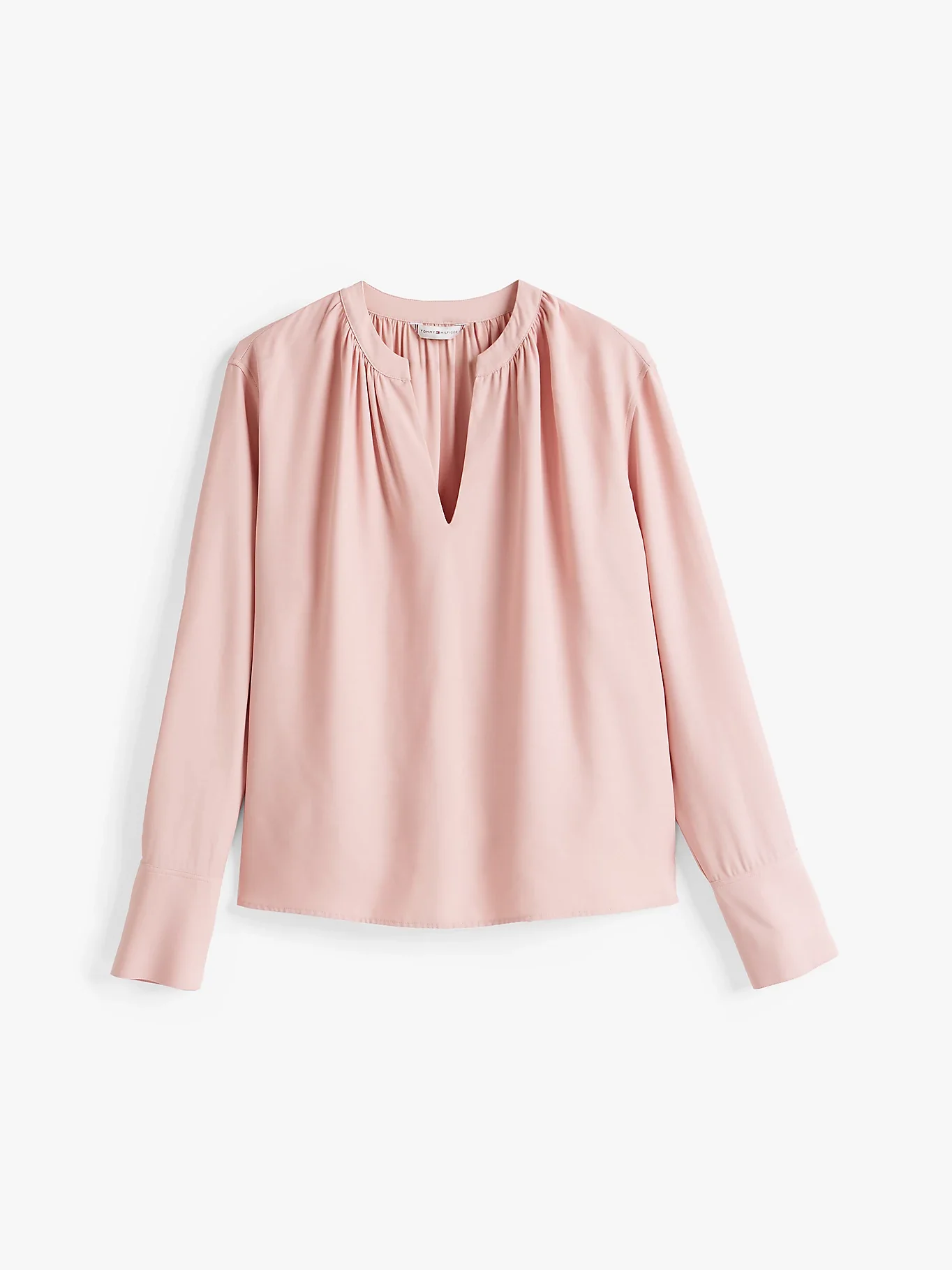 Tommy Hilfiger Naisten Pusero, SOFT VIS V NECK LS BLOUSE Vaaleanpunainen - Image 3