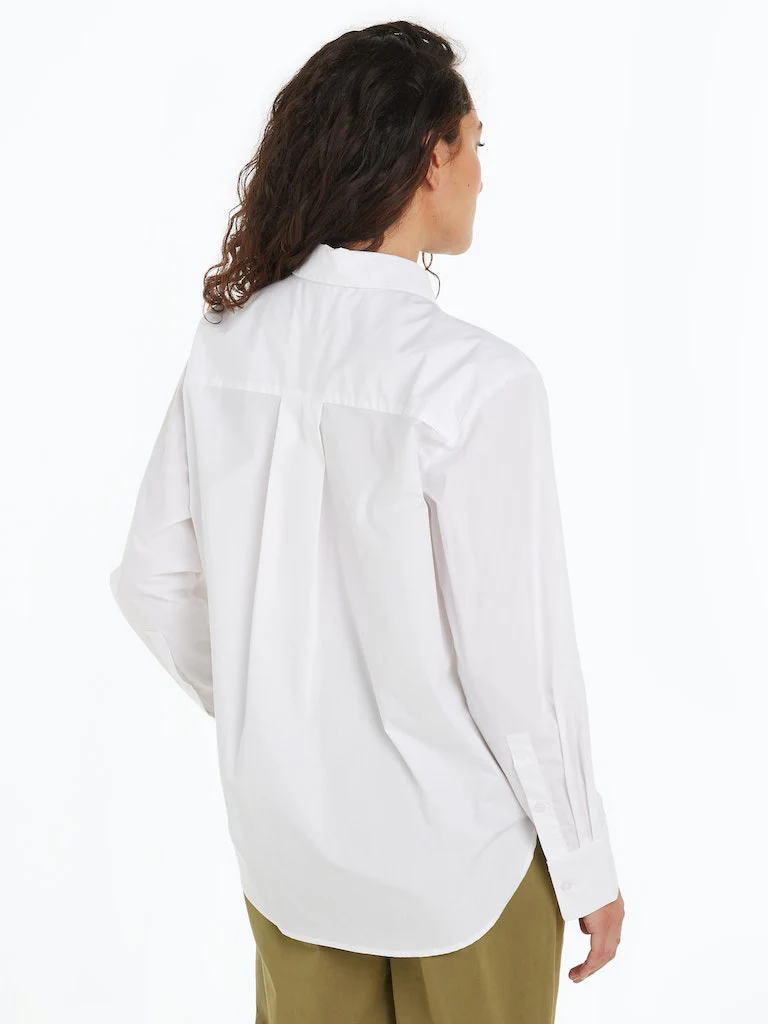 Tommy Hilfiger Naisten Pusero, SOLID COTTON EASY FIT SHIRT Valkoinen - Image 2