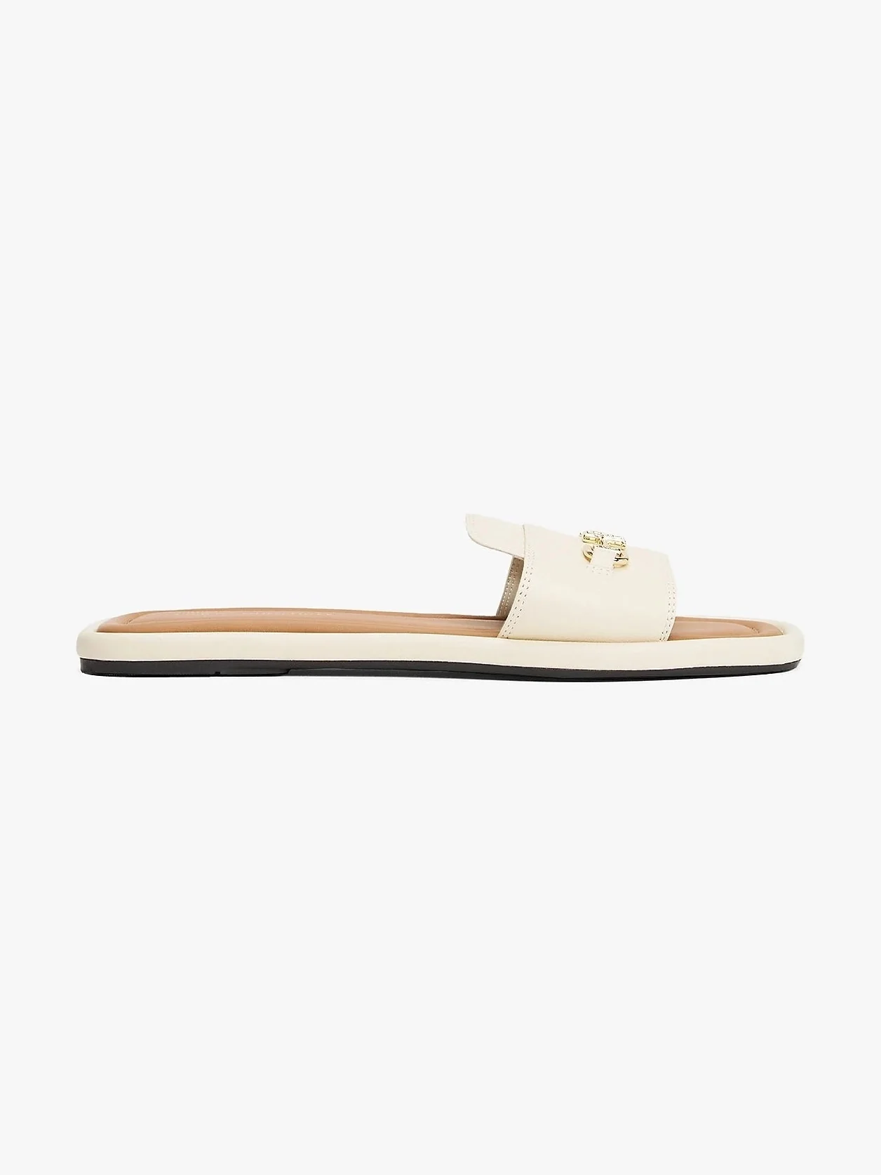 Tommy Hilfiger naisten sandaalit, LEATHER HORSEBIT MULE Luonnonvalkoinen