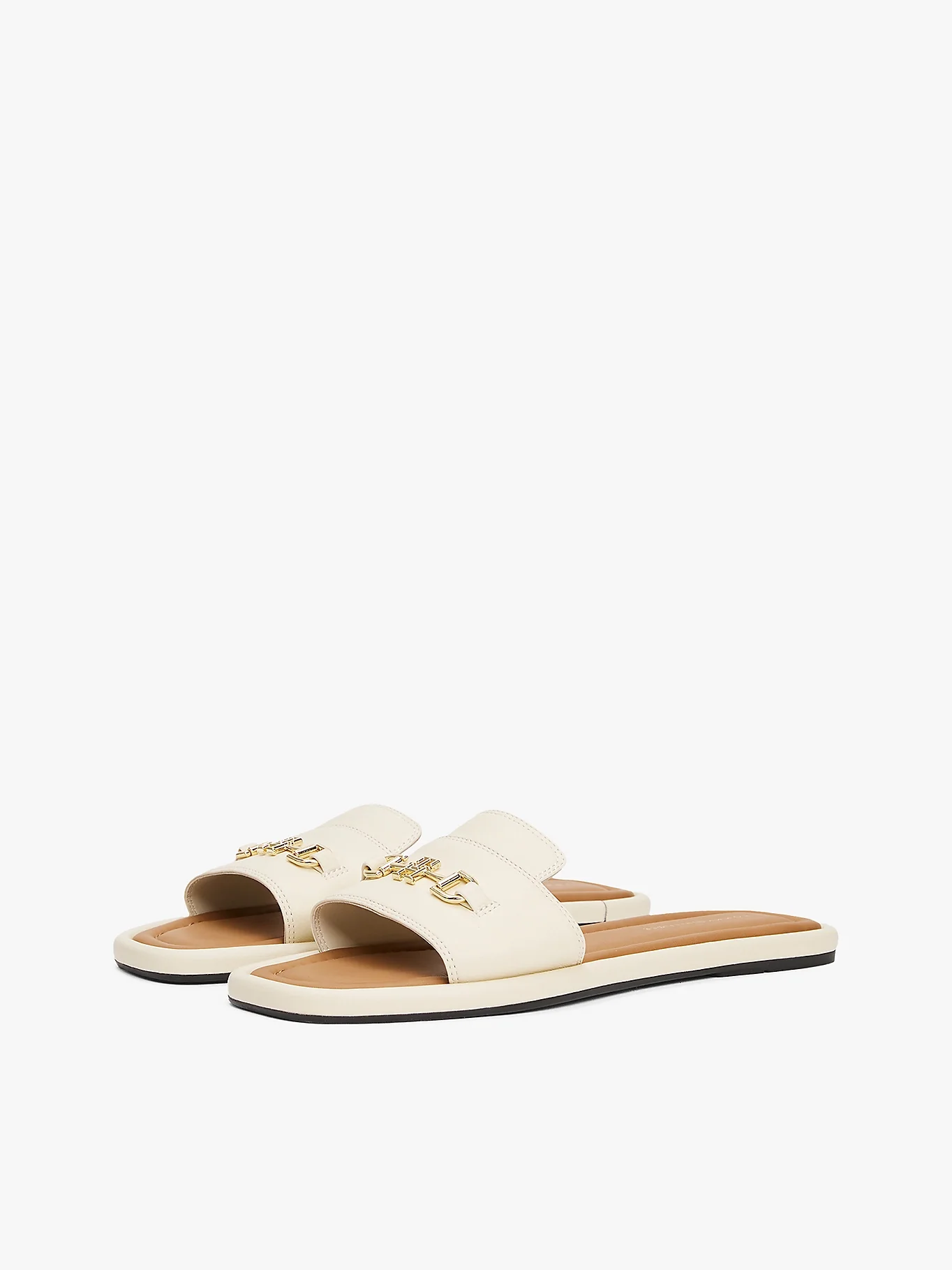 Tommy Hilfiger naisten sandaalit, LEATHER HORSEBIT MULE Luonnonvalkoinen - Image 2