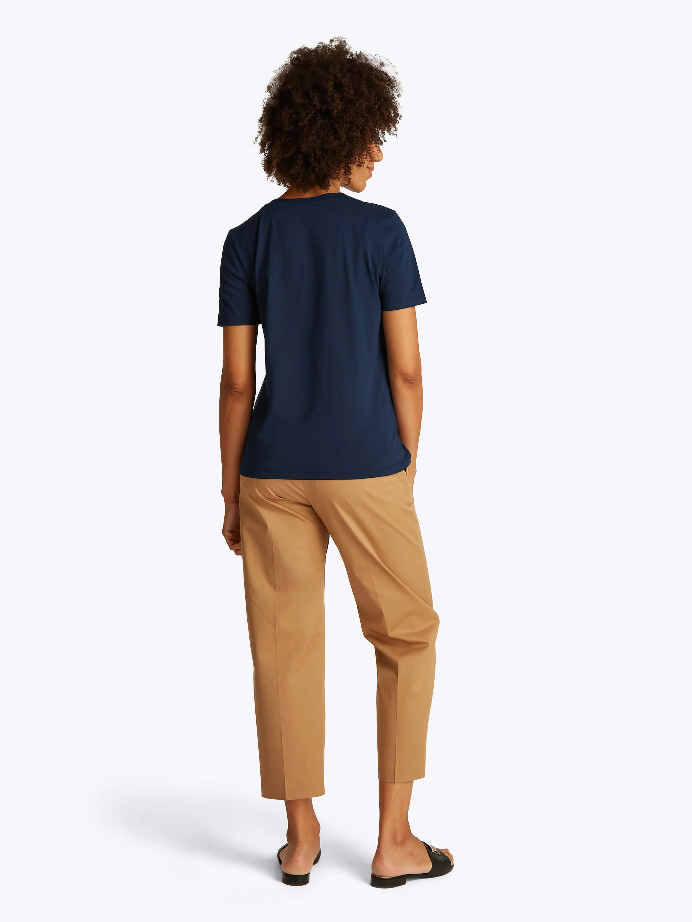 Tommy Hilfiger naisten t-paita, K-REG SCRIPT C-NK TEE SS Tummansininen - Image 2