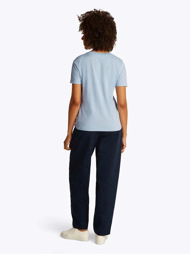 Tommy Hilfiger naisten t-paita, K-REG SCRIPT C-NK TEE SS Vaaleansininen - Image 3
