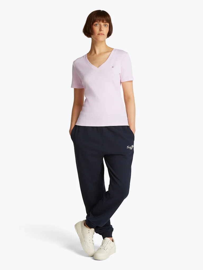 Tommy Hilfiger naisten t-paita, SLIM CODY V-NK SS, C1O Vaaleanpunainen - Image 2