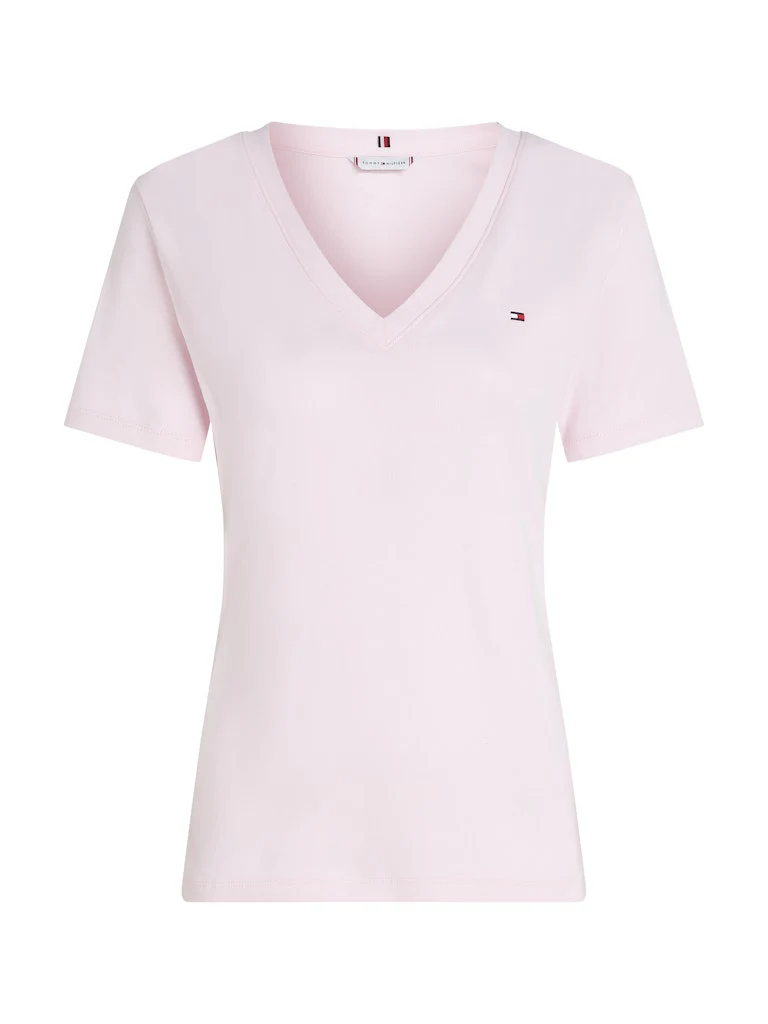 Tommy Hilfiger naisten t-paita, SLIM CODY V-NK SS, C1O Vaaleanpunainen - Image 5