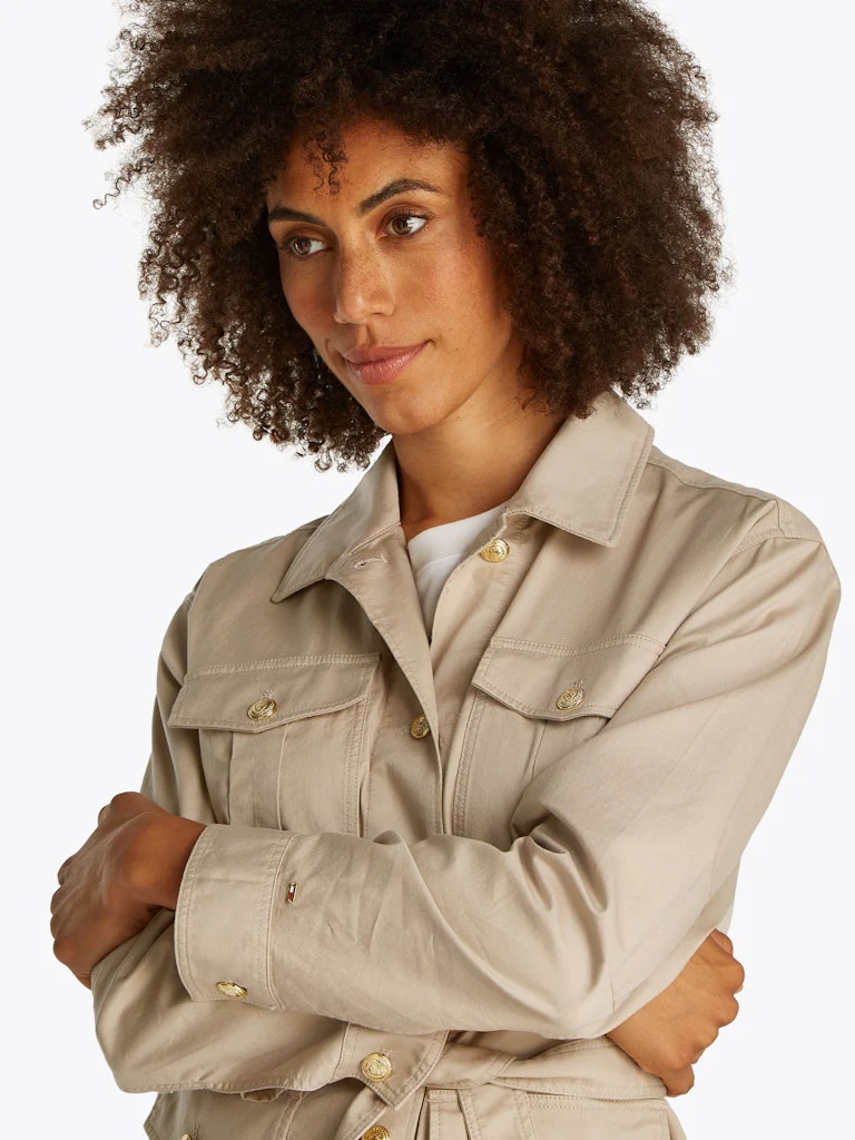 Tommy Hilfiger naisten takki, GOLD BUTTON UTILITY JACKET Vaalea Beige - Image 4