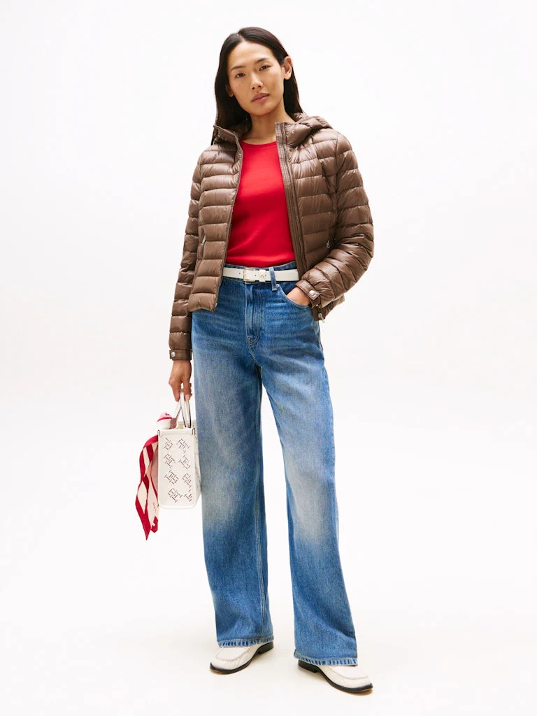 Tommy Hilfiger naisten takki, UL DOWN REG HOODED JACKET Tummanruskea - Image 3