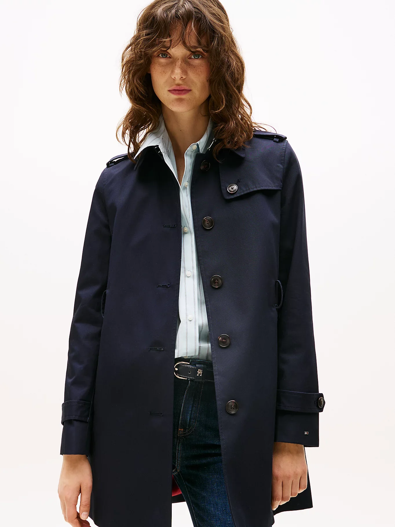 Tommy Hilfiger naisten trenssitakki, HERITAGE SINGLE BREASTED TRENCH Tummansininen