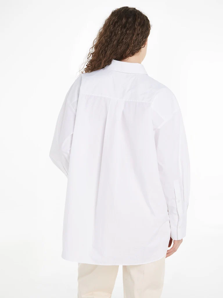 Tommy Hilfiger Naisten Väljänmallinen Kauluspaita, SMD ESSENTIAL LOOSE FIT SHIRT Valkoinen - Image 2