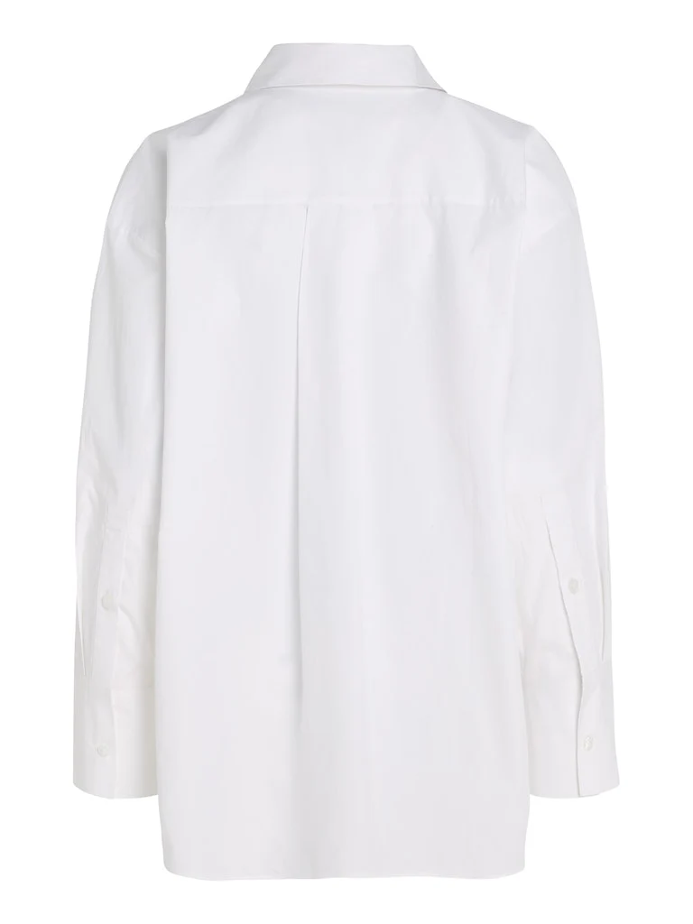 Tommy Hilfiger Naisten Väljänmallinen Kauluspaita, SMD ESSENTIAL LOOSE FIT SHIRT Valkoinen - Image 4