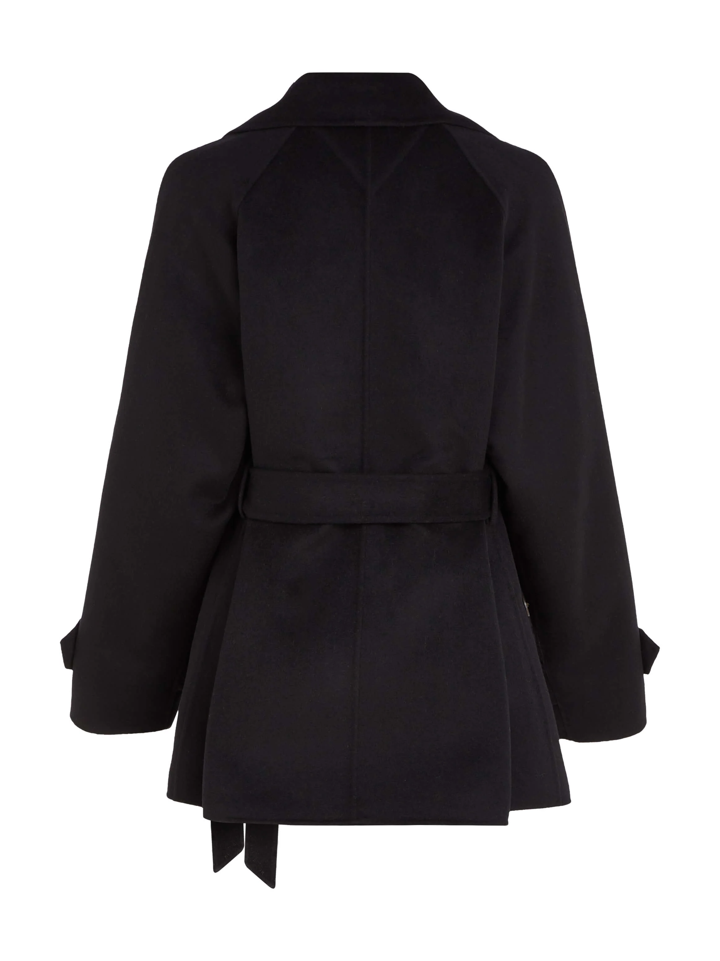 Tommy Hilfiger Naisten VillakangasTakki, DF WOOL BLEND SHORT TRENCH Musta - Image 4
