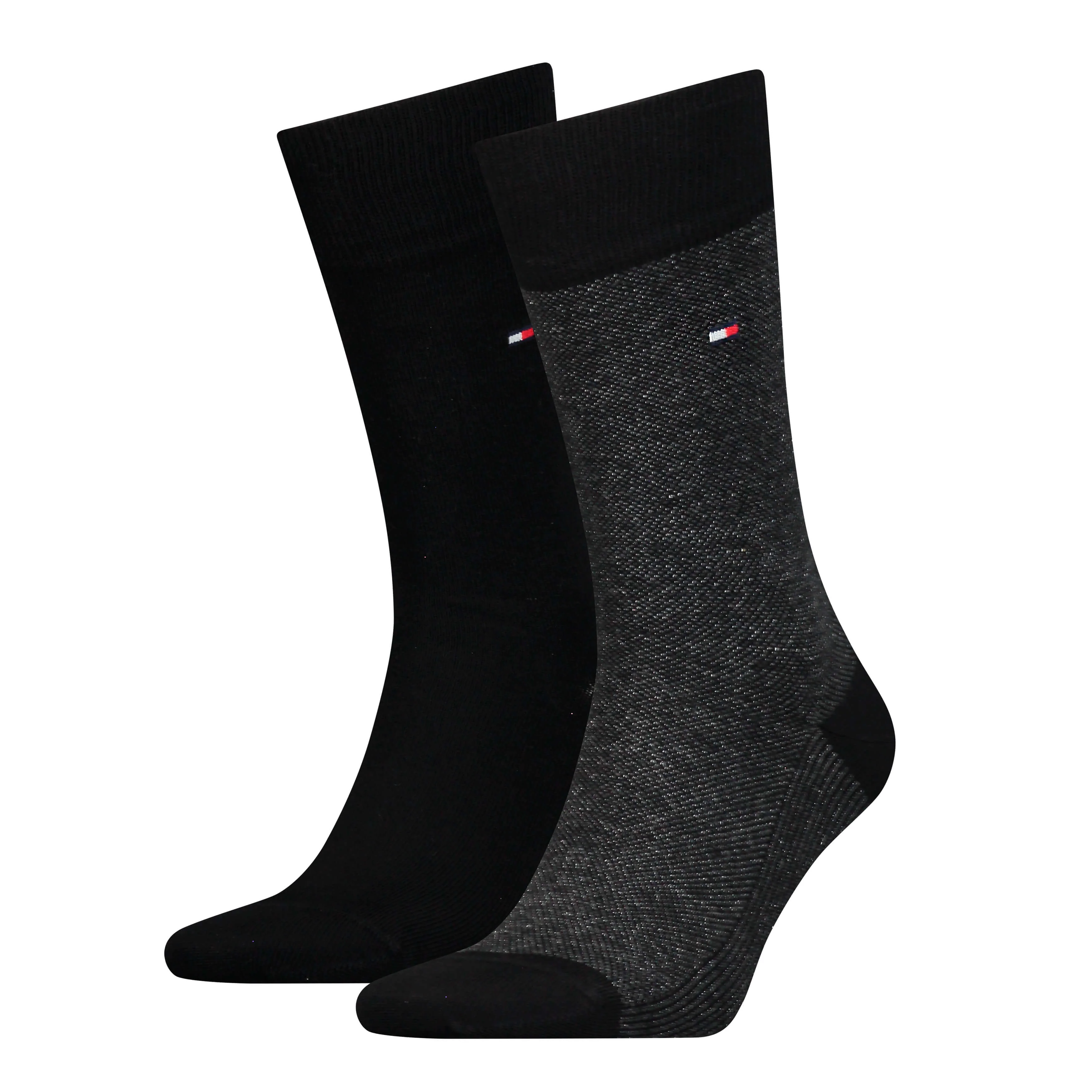 TOMMY HILFIGER SOCKS Miesten Sukat, K MEN 2-PACK SOCK BIRDEYE Musta