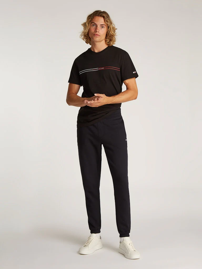 Tommy Jeans miesten collegehousut, TJM SLIM S FLAG SWEATPANT EXT Musta
