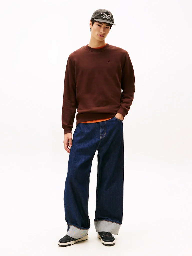 Tommy Jeans Miesten Collegepaita, REG S FLAG CREW Kaakaonruskea - Image 3